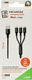 2GO 3in1 USB Ladekabel 3x Lightning Nylon 1,5m schwarz