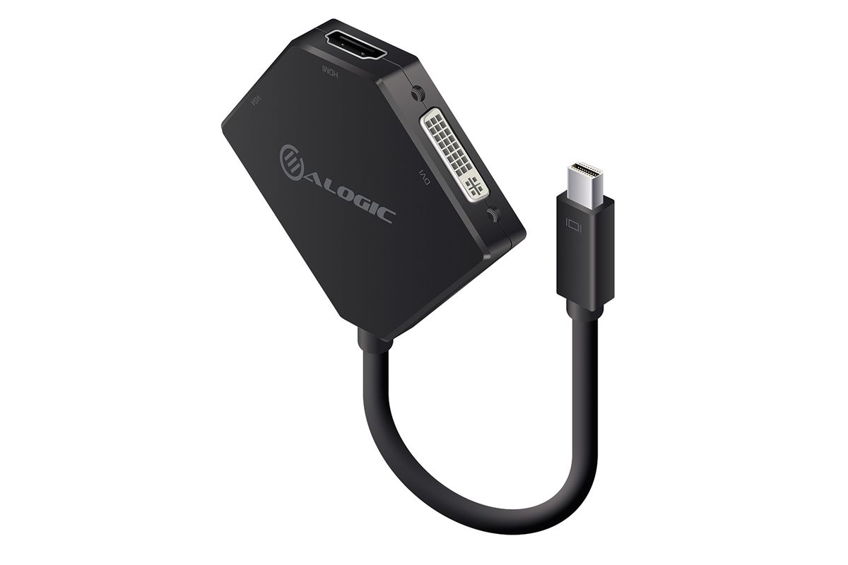 Alogic Adapter DisplayPort Mini -> HDMI DVI VGA schwarz