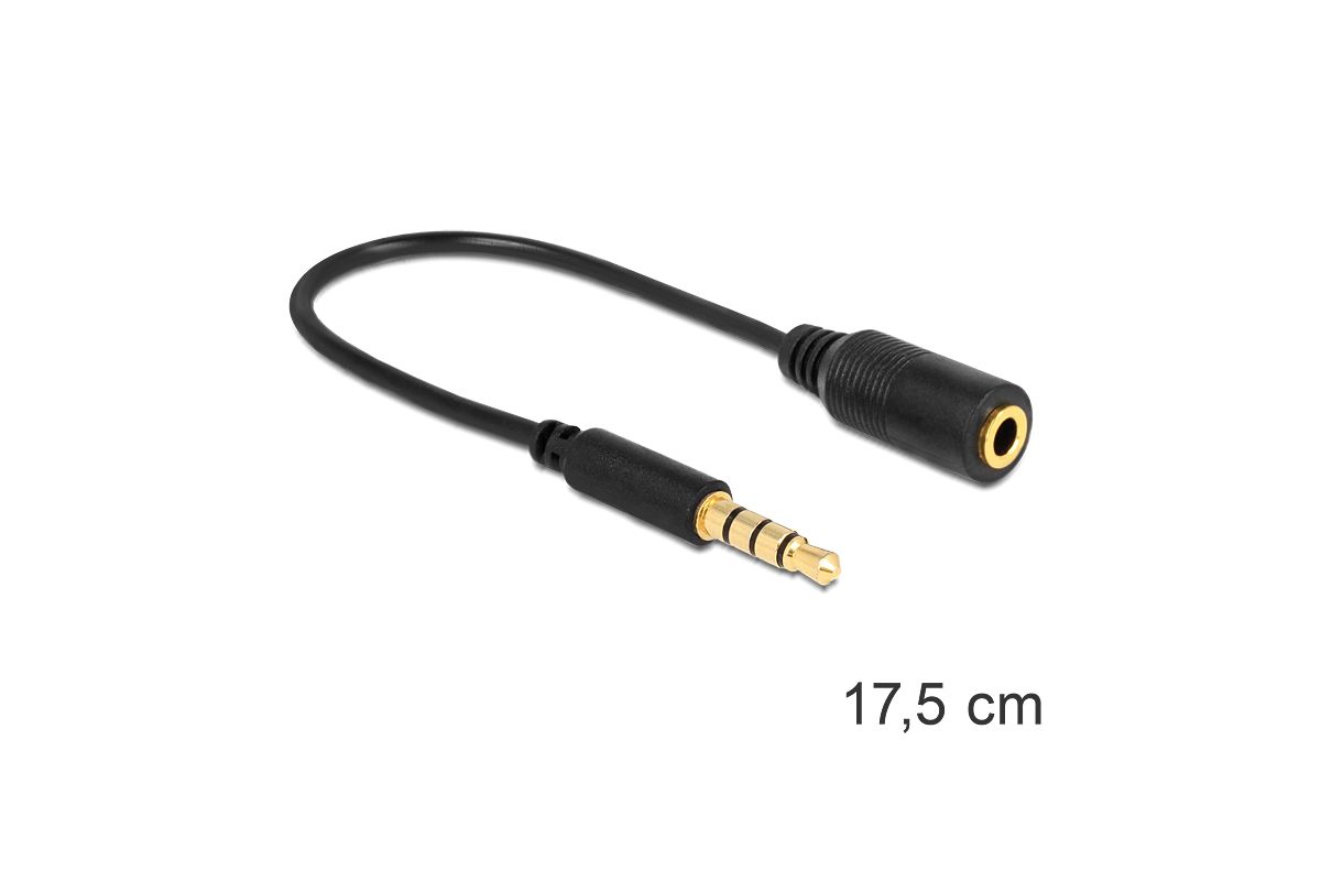DELOCK Klinke Adapter 3,5mm 4pin -> 3,5mm 4pin St/Bu
