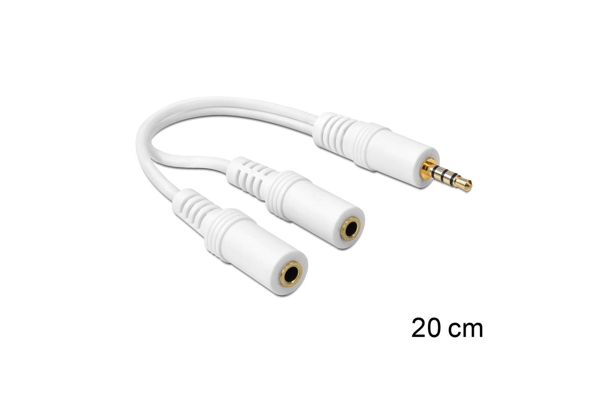 DELOCK Adapter Kabel 3,5mm stereo -> 2x 3,5mm St/Bu 0.20m