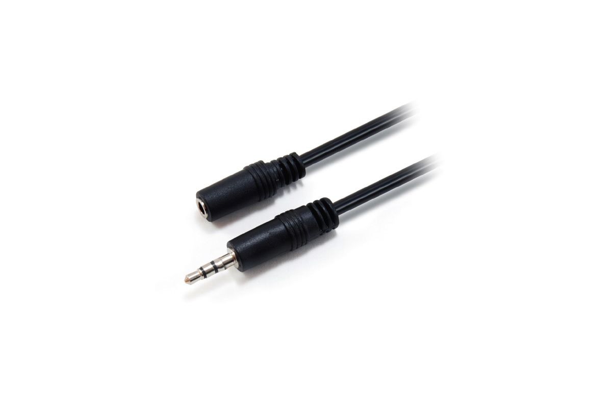 Equip Audiokabel 3.5mm->3.5mm St/Bu 2.50m schwarz Polybeutel