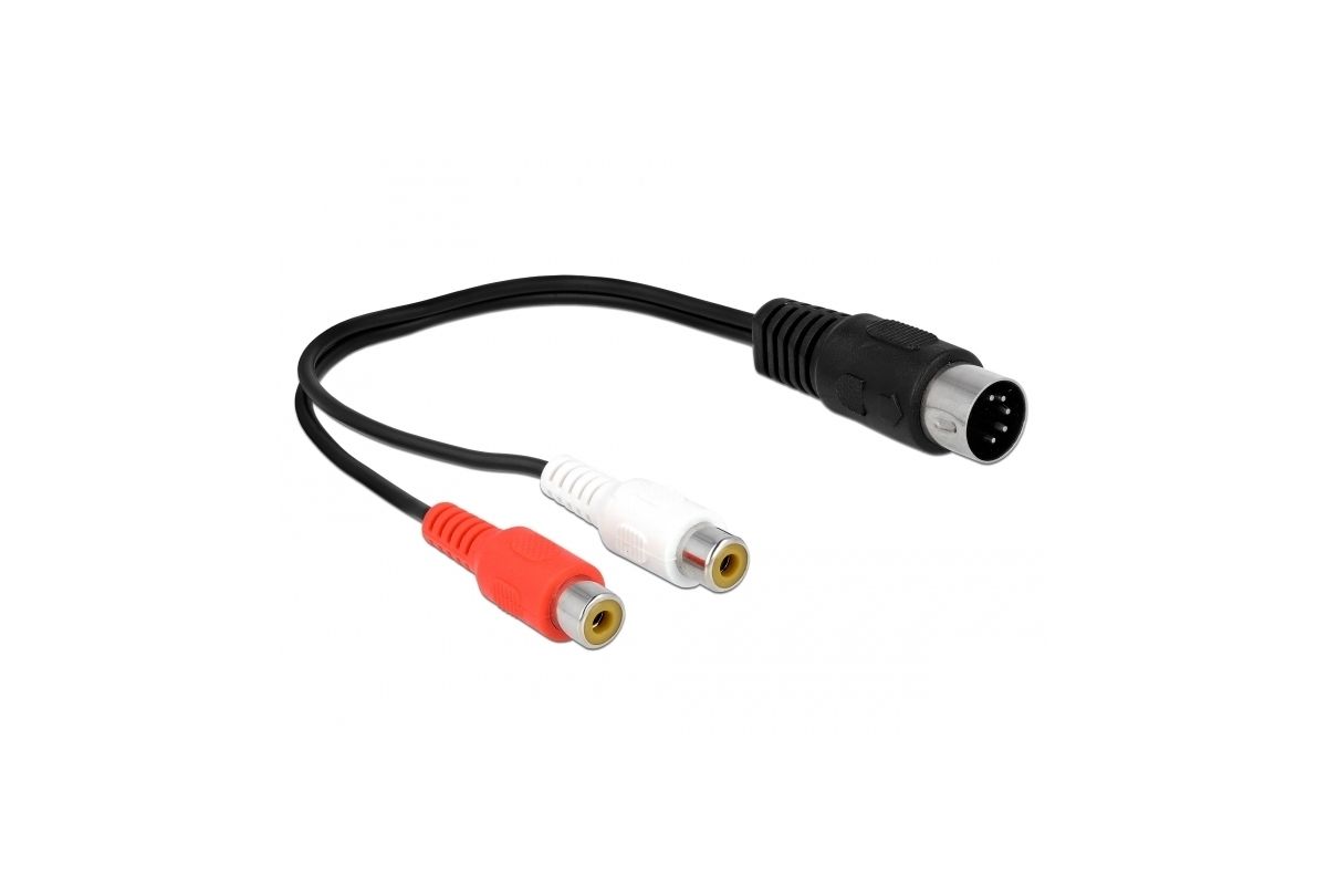 DELOCK DIN Cable diode plug 5 pin to 2 x RCA female 20 cm