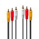 LINDY Audio-Videokabel 3xRCA/3xRCA M/M 2m