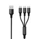 2GO USB 3in1 Ladekabel 3x USB-C Nylon 150cm schwarz