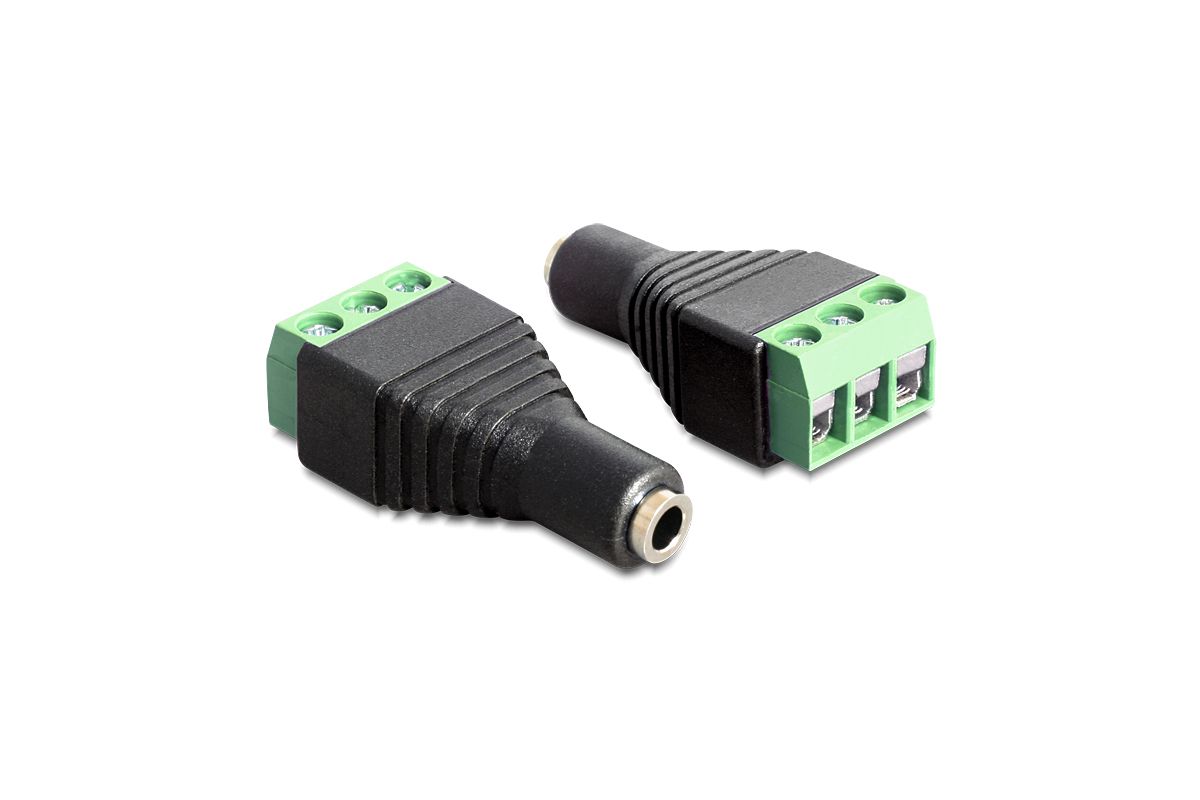 DELOCK Adapter Terminalblock 3Pin -> 3,5mm Klinke Buchse