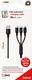 2GO USB 3in1 Ladekabel Micro-USB/Ligntn/USB-C Nylon 150cm sw