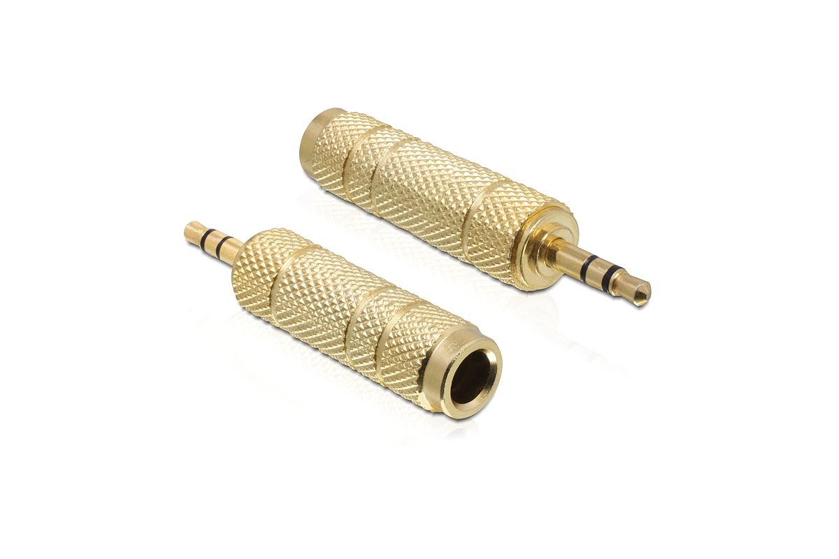 DELOCK Klinke Adapter 3,5mm -> 6,3mm St/Bu gold