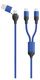 2GO USB / Type C Ladekabel DUO 2x USB-C Nylon 120cm blau