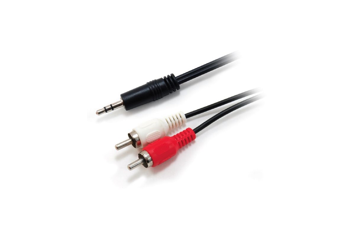 Equip Audiokabel 3.5mm->2xRCA St/St 2.50m schwarz Polybeutel