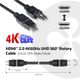 Club3D HDMI-Kabel A -> A 2.0 360° Drehbar 4K60Hz UHD 2 Meter retail