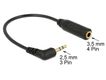 DELOCK Klinkekabel 3,5mm -> 2,5mm 90° Bu/St 0.17m 4Pin/3P