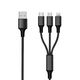 2GO USB 3in1 Ladekabel Micro-USB/Lightn/USB-C Nylon 300cm sw