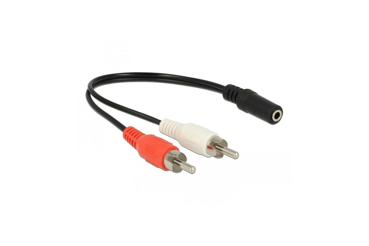DELOCK Audiokabel 2x Cinchst. > 1x 3,5mm 3Pin Klinkenbu 20cm