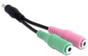 DELOCK Klinke Adapter 3,5mm 4Pin -> 2x 3,5mm St/Bu