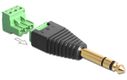 DELOCK Adapter Terminalblock 3Pin -> 6,3mm Klinke Stecker