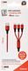 2GO USB 3in1 Ladekabel Micro-USB/Lightn/USB-C Nylon 150cm ro