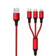 2GO USB 3in1 Ladekabel Micro-USB/Lightn/USB-C Nylon 150cm ro