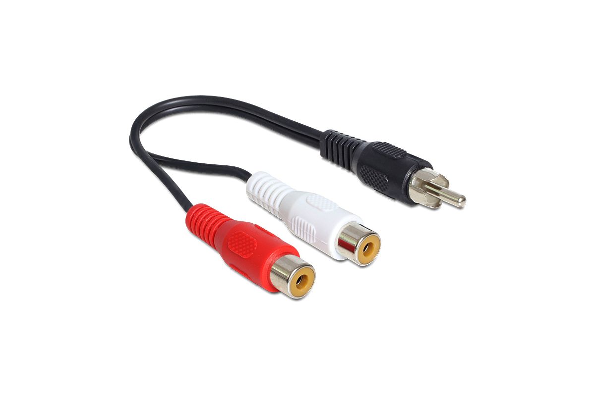 DELOCK Cinchkabel 2x Cinch -> 1x Cinch Bu/St 0.20m