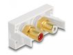 DELOCK Easy 45 Modul 2 x Cinch Buchse, Farbring rot/ weiß