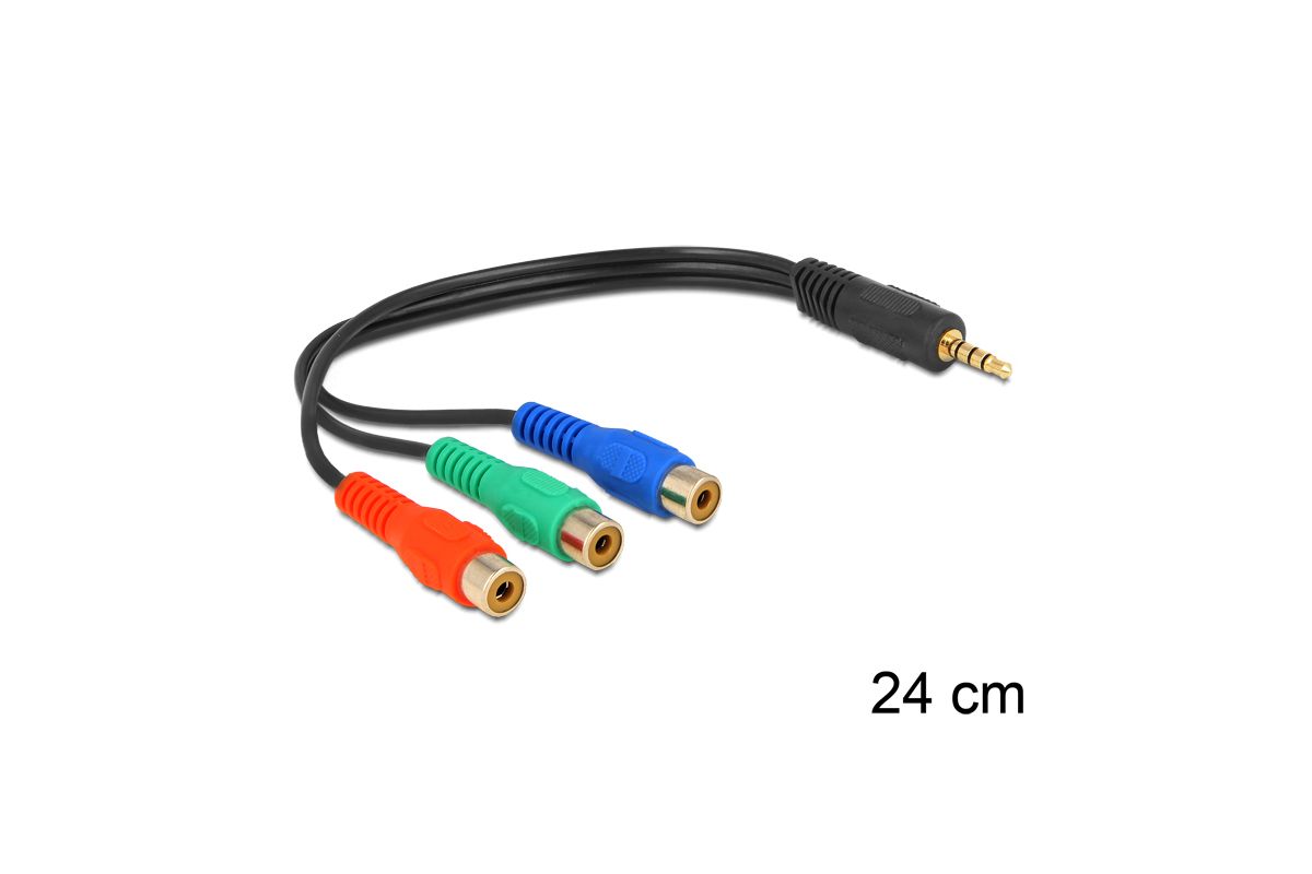 DELOCK Videokabel 1x 3,5mm Klinke -> 3x Cinch St/Bu 0