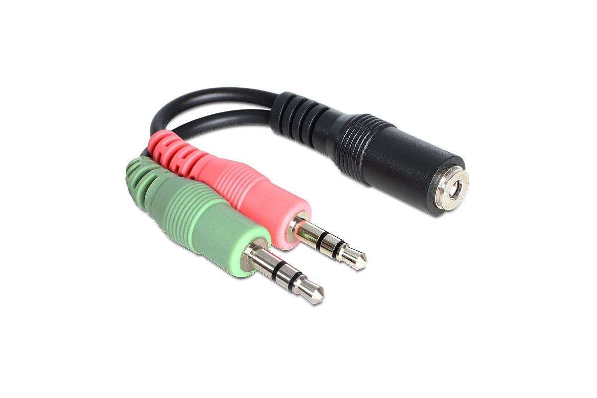 DELOCK Klinke Adapter 3,5mm 4pin -> 2x 3,5mm Bu/St