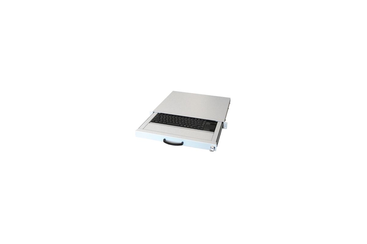 aixcase 19" Rack 1U Tastatur DE Touchpad USB lichtgrau
