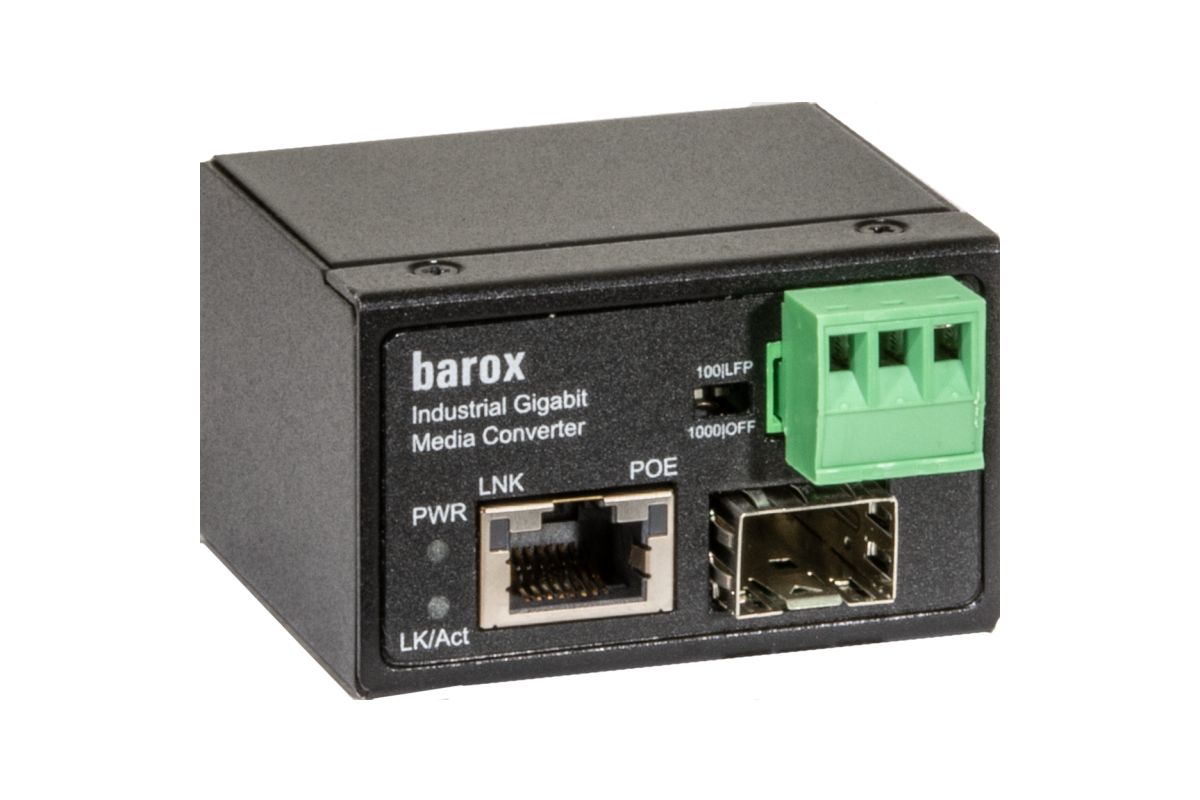 barox Mini-Medienkonverter 1-Port 10/100/1000TX PoE, RJ45