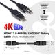 Club3D HDMI-Kabel A -> A 2.0 360° Drehbar 4K60Hz UHD 2 Meter retail