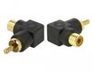 DELOCK Cinch Adapter Stecker zu Buchse gewinkelt