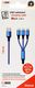 2GO USB 3in1 Ladekabel Micro-USB/Lightn/USB-C Nylon 150cm bl