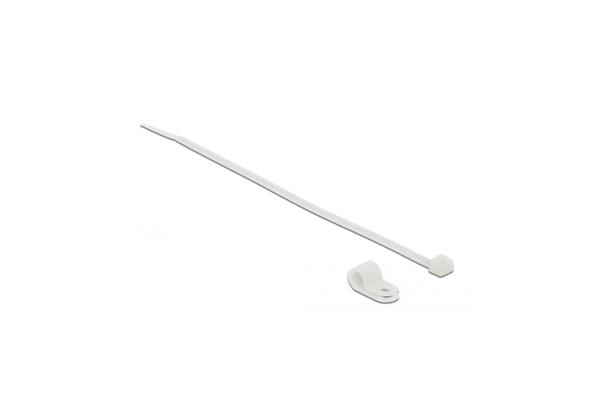 DELOCK Befestigungsschelle 6,4 mm mit KBI 200x3,6mm weiß