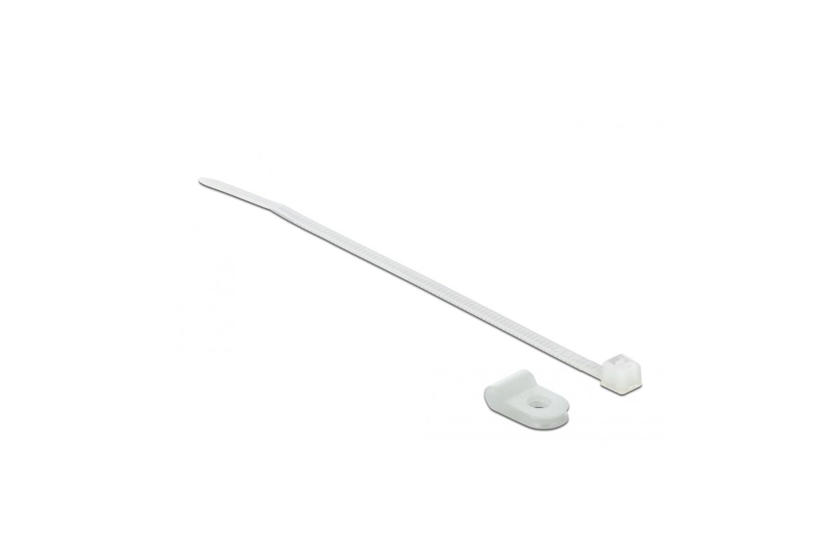 DELOCK Befestigungsschelle 3,2 mm mit KBI 100x2,5mm weiß