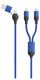 2GO USB / Type C Ladekabel DUO 2x Lightning Nylon 1,2m blau