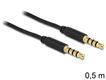 DELOCK Klinkekabel 3,5mm -> 3,5mm St/St 0.50m 4Pin schwar