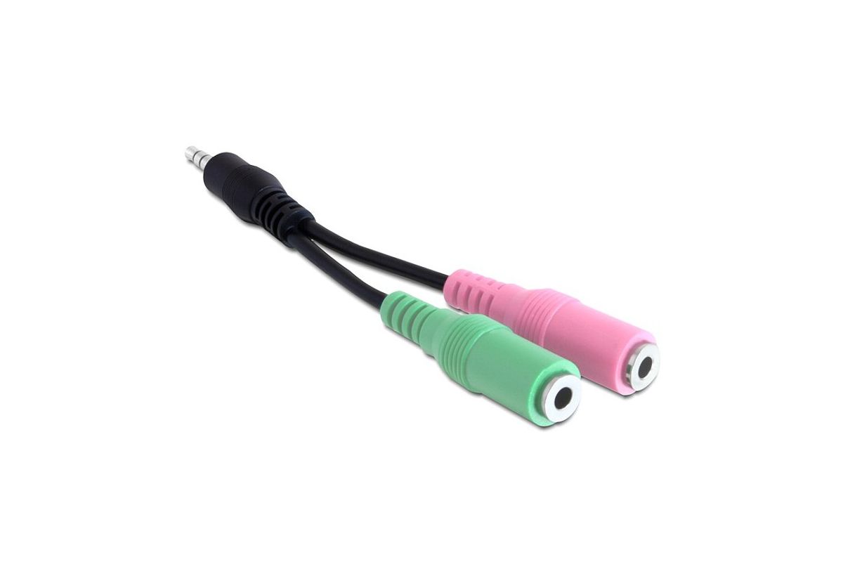 DELOCK Klinke Adapter 3,5mm 4Pin -> 2x 3,5mm St/Bu